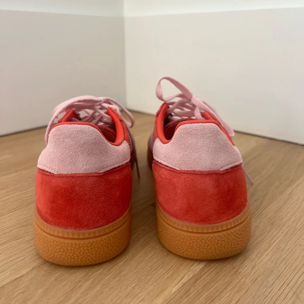 LIKE NEW Adidas Women's Handball Spezial Bright Red Clear Pink sneakers - Picture 4 of 5
